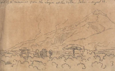 Deel van de Vesuvius vanaf de Loggia bij de Villa, Portici, 22 augustus